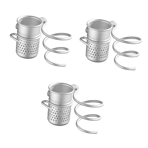 Mobestech 3 Stuks Opslag Rek Warenplank Ruimtebesparend Accessoire Para Roestvrijstalen Espressokopjes Föhn Standaard Föhn Houder Föhn Beugel Ruimtebespaarders Droger Ruimte Aluminium