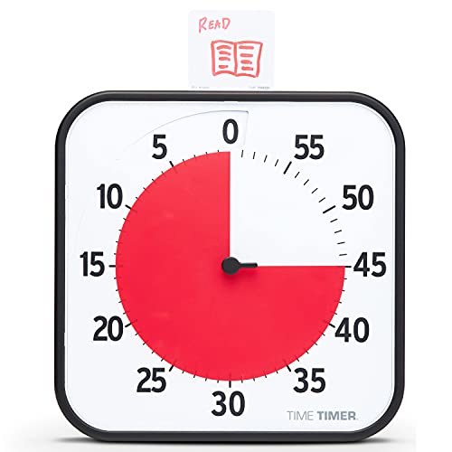 Time Timer Large 30x30cm Visuele Countdown Timer Tijdmanagement Tool School, Thuis, Kantoor Optioneel Alarm met Sterkte Regelaar Geen Luid Getik Magnetisch (Zwart)