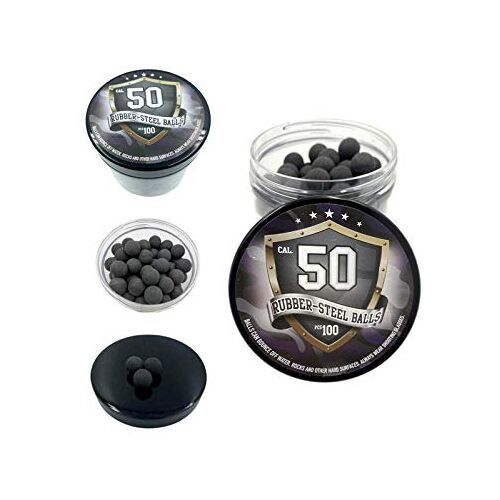 KATIX SSR 100 x hoogwaardige rubberen stalen ballen met harde mix, paintballs, reballs, 50 cal. HDR50 T4E Paintball Shooting Defence Nauwkeurig