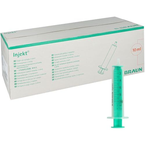 promanu 100 x wegwerpspuiten wegwerpspuiten inject spuiten enkel steriel verpakt (10 ml, groen)