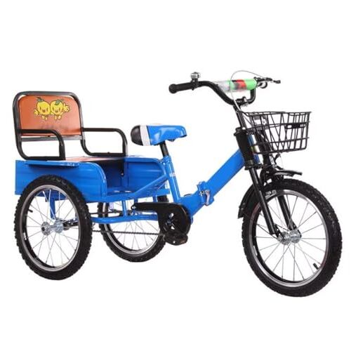 LSQXSS Opvouwbare driewieler voor kinderen met grote cabine,driewieler voor cruiser-scooters voor buiten met versterkte voorvork,driewielers met parkeerremhendel,driewielers voor passagiers en vracht,tandem