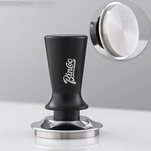 XFHuanHai Koffie Tamper 58mm, Espresso Koffie Tamper, RVS Tamper Rimpel Basis voor Koffiedik Espresso Machines Accessoire