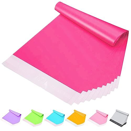 POPOYU Kleurrijke Mailing Zakken Grote Grootte Enveloppen voor Posten Kleding, Post, Verpakking, Verzending Zakken, Roze, 38*52cm, Postzak