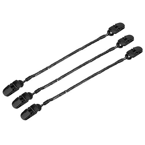 Alomejor 3 stuks hoedenclips cap retainer hoedenclips veiligheid wind lanyard koord clips voor golfen, vissen, boottochten zeilen, zwart