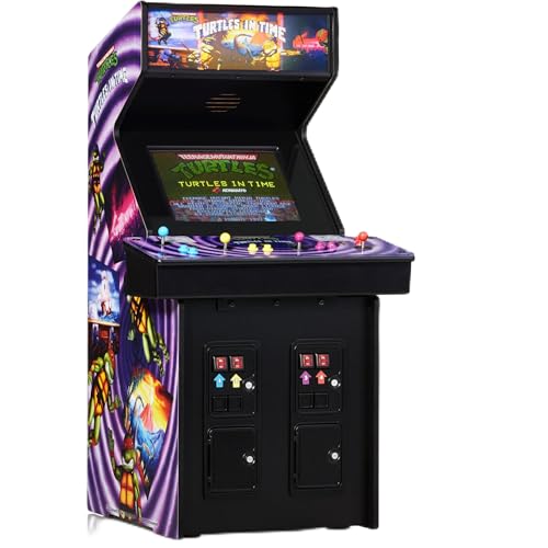 quarter arcades Official TMNT Turtles in Time 1/4 Sized Mini Arcade Cabinet by Numskull Playable Replica Retro Arcade Game Machine Micro Retro Console