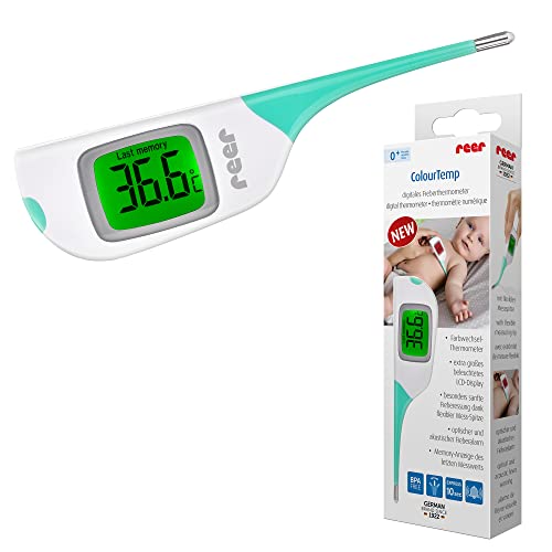 Reer digitale koortsthermometer ColourTemp voor baby's met groot display en gekleurde koortsthermometer