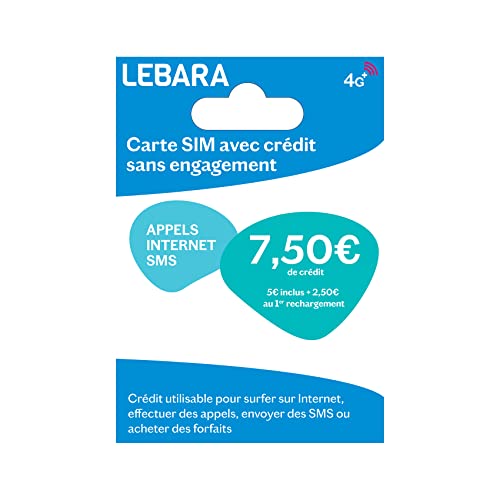 Lebara SIM-kaart (Frankrijk) Incl. EUR 7,50 tegoed Frans telefoonnummer