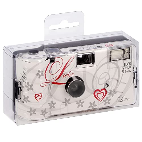 Inconnu Love White Wegwerpcamera 1 stuk met ingebouwde flitser