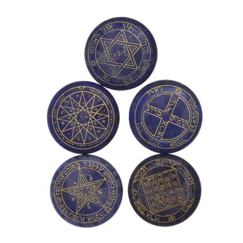 GLEAVI Maat Accessoires 5 Stuks Religieus Sterkristal Lapis Lazuli Jodendom Decor Ronde Steen Amulet Stenen Energie Stenen Reisaccessoires Dimensie