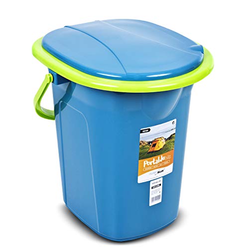 Green Blue GB320 Campingtoilette 19L Mobile Toiletteneimer Reisetoilette Toilette Eimertoilette Mobil Camping (Türkis/Limone)