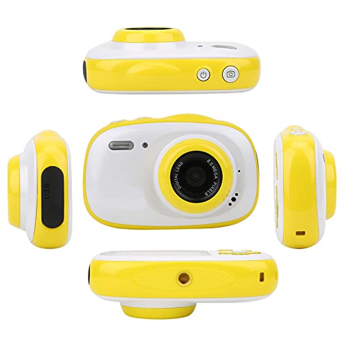 Lazmin112 Digitale Leuke Kinderen Camera, 8MP Waterdichte 6X Zoom Mini Camera Voor Kinderen, 2 inch IPS HD Display Screen Camera Voor Kinderen Speelgoed Gift (Geel)