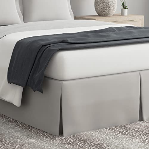 Bed Maker's Levinsohn  Tailored Wrap-Around Bedskirt Nooit Hef Uw Matras Op Klassieke 14 "Drop Length Plissé Styling, Vol, Zacht Zilver