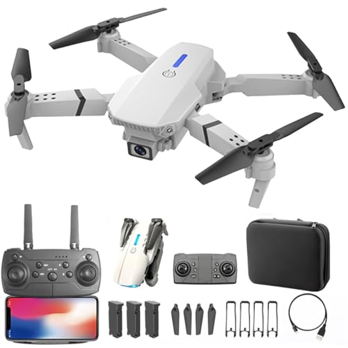 Fzysjve 1080p HD FPV-cameradrone, drone met 4K dubbele camera for volwassenen, mini-drone met camera, opvouwbare luchtfotografie Drone-speelgoedcadeaus for jongens meisjes (Color : Gray-1, Size : 3 battery
