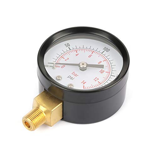 LiebeWH Manometer Manometer, 0-200psi/0-14bar Basisinvoer Manometer NPT 1/8 "voor Water Lucht Olie