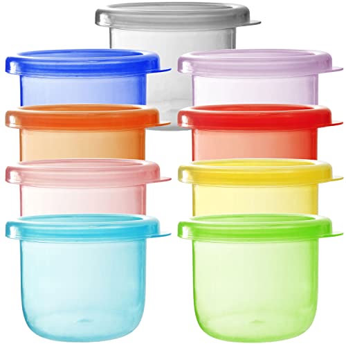 Youngever 9 Stuks Snackcontainers 120ml, Klein Voedsel Opslag, Sauscontainers, Saus Containers, Mini Vriezer Opslag Containers