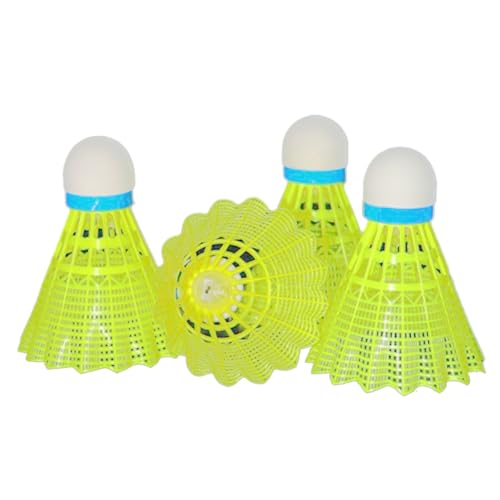 Miaelle 4 Stks Nylon LED Badminton Shuttles Badminton Indoor Outdoor Sport Training Badminton Voor Bal Training Game Tool Kits Gloeiende Badminton Set Led Badminton Shuttles