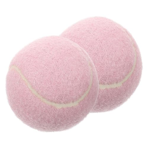 WOONEKY 2Pcs Tennis Speelgoed Speeltuin Tennis Training Tennisbal Tennisbal Voor Spelen Beginner Praktijk Tennisbal Tennis Voor Speler Tennisballen Meisje Roze Rubber De Hond