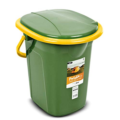 Green Blue GB320 Campingtoilette 19L Mobile Toiletteneimer Reisetoilette Toilette Eimertoilette Mobil Camping (Grün/Orange)