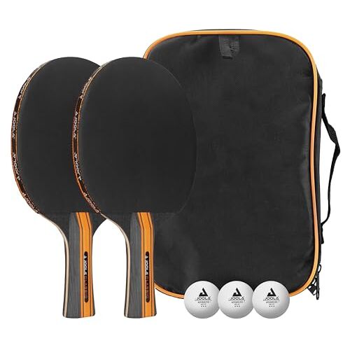 JOOLA Tafeltennisset Classic 2 tafeltennisbatjes + 3 tafeltennisballen + tafeltennishoes, zwart, 6-delig