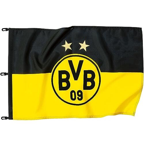 Borussia Dortmund BVB 15131000 hijsvlag met logo, Zwart/geel, 150 x 100 x 1 cm