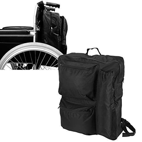 Hapivida Draagbare rolstoel opbergtas 40 x 14 x 48 cm waterdichte mobiele scooter rugzak met zakken voor rolstoel, rollator, mobiliteit scooter accessoires