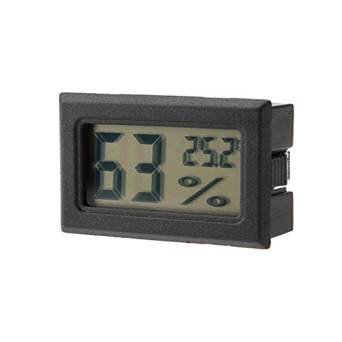 EVTSCAN Ingebouwde Digitale Hygrometer Thermometer Vochtigheid Temperatuurmeter Met Ingebouwde Sonde(black)