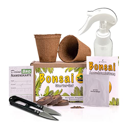 growbro Bonsai  Wisteria Grow Kit GROW YOUR OWN BONSAI BRO, gifts for women and men, Bonsai Starter Kit incl. seeds, spray bottle, and much more