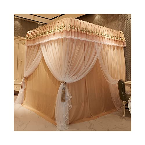 itonc Bedgordijn voor 1,8 m bedden, luxe prinsessenstijl bedluifel voor kingsize bedden, stofdichte en verduisterende bedgordijnen (kleur: stijl 3, maat: 1,8 x 2 x 2 m)
