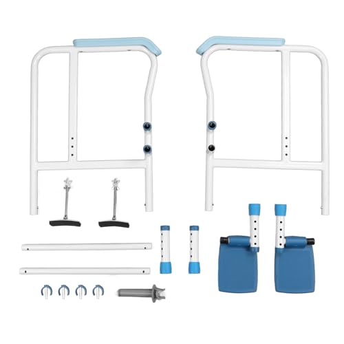 Fussbudget Toiletveiligheidsrails, Toiletveiligheidsrail met Pedaal in Hoogte Verstelbaar Toiletleuningframe voor Oudere Zwangere Vrouwen