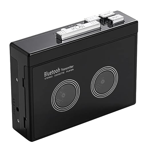 GYSURYB 1 x Walkman retro zwarte cassetterespeler met zelfterugkeer en bluetooth audiocassette