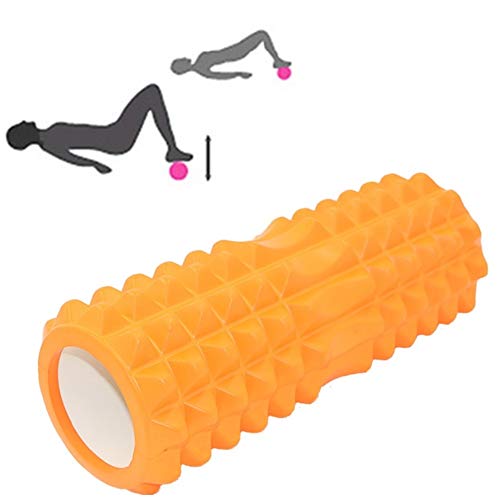 WESEEDOO Spierroller Back Roller Oefening Roller Schuim Spierroller Hoge Dichtheid Foam Roller Roller Massager Terug Massager Roller Grote Foam Roller 2-Oranje, 33 cm