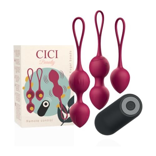 CICI BEAUTY - PREMIUM SILICONE 3 VIBRATING KEGEL BEADS REMOTE CONTROL