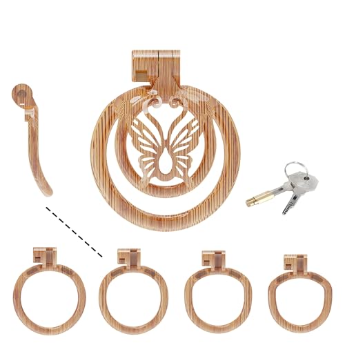 MKGMYGZ Flat Chastity Cage Chastity Devices with Snap Ring Resin Chastity Lock for Men Penis Cage Man Fish Basket Dark Lock Design, Good Concealment, SM Sex Toys (WX-4)