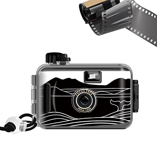 WRTN Wegwerp Camera voor eenmalig gebruik, herbruikbare filmcamera, eenmalige beeldvorming, 3m waterdicht, retro stijl filmcamera multipack (36 gratis films) (stijl M)