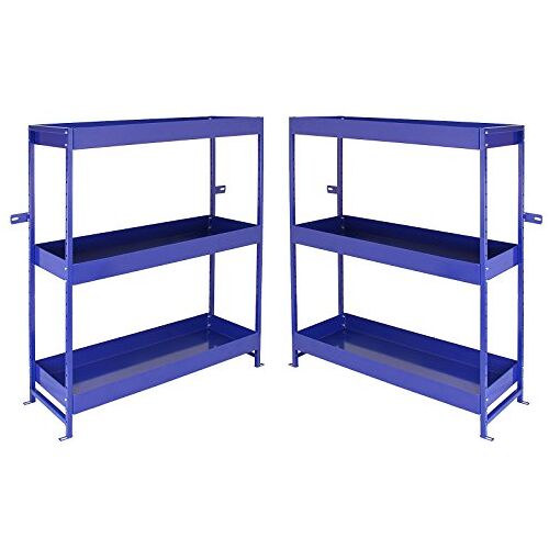 Monster Cable 2 x Monster Racking Metalen Bedrijfswagen stelling Bestelbus interieur Opslag Stelling Kast Bedrijfswageninrichting Staal Blauw