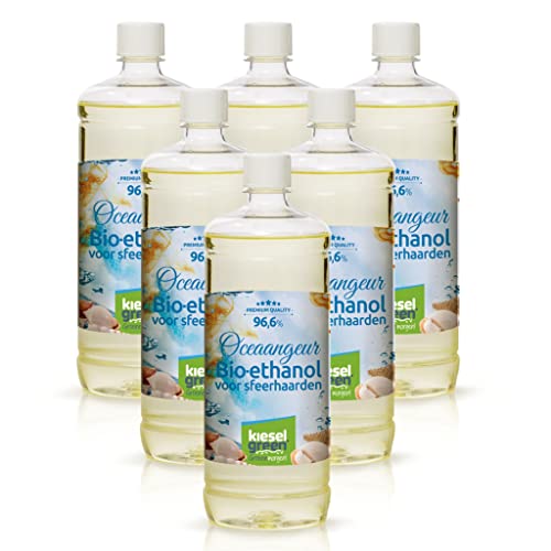 KieselGreen Bio-Ethanol 6 x 1 Liter met Parfum voor Ethanol Haard, vele Soorten Bio-Ethanol als Kamerparfum in vele Geuren Parfum voor Bio-Ethanol Haard binnen of Bio-Ethanol Tafelvuur (o)