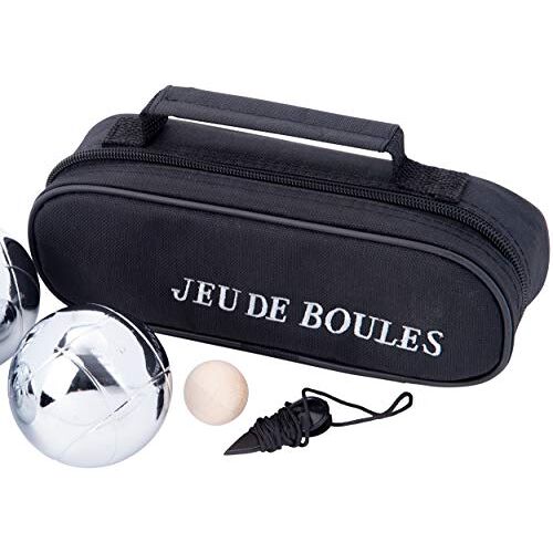 Engelhart 010121 Petanque Boules 3 stuks Boules speelklassieker 720 G, diameter 74 mm, stoffen tas