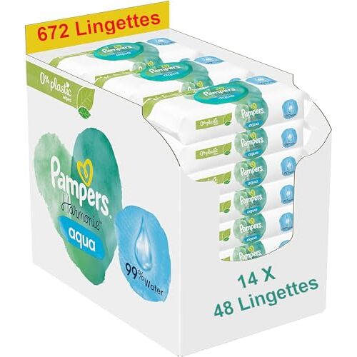 Pampers Babydoekjes Aqua Harmonie 0%, 672 doekjes, 14 verpakkingen, 48 doekjes