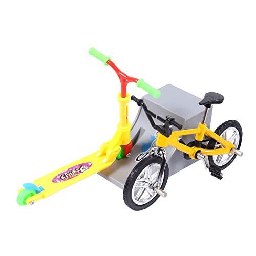 Vaguelly 1 Set Vinger Fiets Vinger Scooter Miniaturen Speelgoed- Nieuwigheid Vinger Speelgoed Hometrainers Mini-scooter Minifiets Mini-fiets Kind Aluminium Profiel Draagbaar Vitaliteit Bord