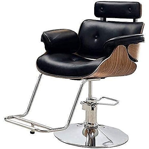 EBOSCUJW Hydraulische stoel voor bedrijf of thuis, schoonheidsstoel kappersstoelen voor kapper, kappersstoel, hydraulische mode kappersstoel (420 lbs) (donkergrijs B) handig (zwart A)