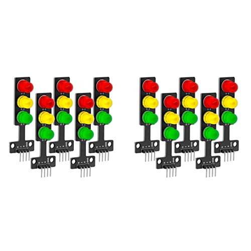 VENEKA 10 x led-stoplichtmodule, creatieve doe-het-zelf mini-stoplicht, 3,3-5 V, compatibel met
