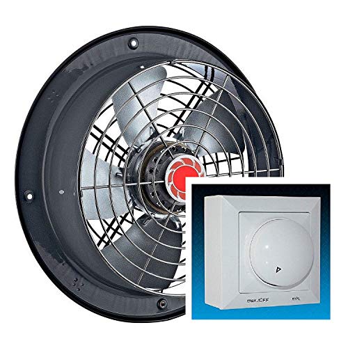 Uzman-Versand Uzman RAF 250 mm wandventilator incl. DREHZAHLREGLER. Wand/raam ventilator ventilator/ventilator keukenventilator inbouwventilator toevoerlucht, afvoerventilator