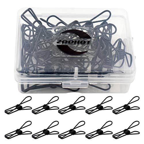 zoohot Verpakking met 25 stuks kleine zwarte klemmen multifunctionele clothesline-hulpprogramma-clips