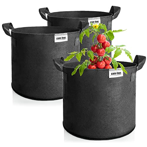 com-four ® 3x 60 L plantenzak voor aardappelen Tomatenbakken met handvatten Plantenzak Tomatenplantpot Gewasbeschermingszak (60 L 3 stuks)