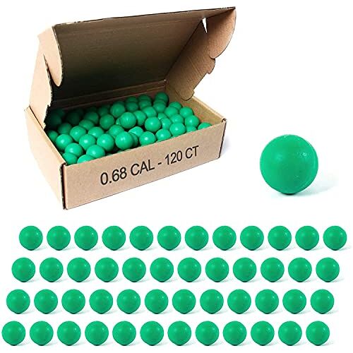 Dsoar Stuiterbal Paintball .68 Kaliber Herbruikbare Training Soft Paintballs Oefen Paintballs, 120 PCS, Groente