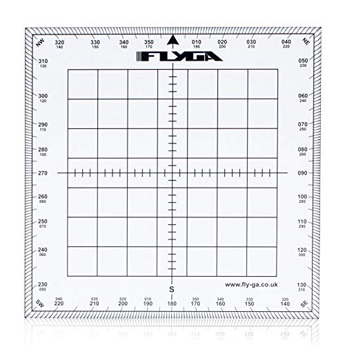 FlyGA Kaart Navigatie Protractor (Square) Voor LAPL, PPL(A), PPL(H) & CPL Luchtvaart Piloten + Marine, Boating & Sailing Captains