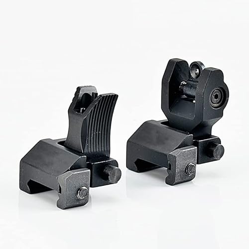 AWETHE Voorzijde Achterzicht, Voor Achter Vouwzicht, Voor Achter Flip Up Iron Sights, Flip Up Front Achtervizieren, Flip-Up Backup Sights, Opvouwbare Bezienswaardigheden, IJzeren Bezienswaardigheden