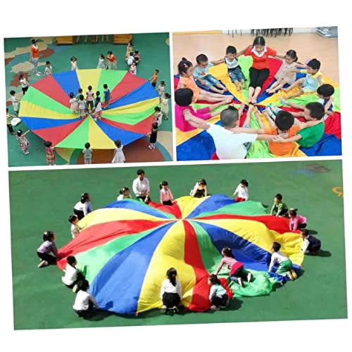 SUPVOX kinderen parachutespringen parachute 6ft parachute spelen parachute 12ft regenboog parachute buitenshuis apparatuur leermiddelen regenboog paraplu