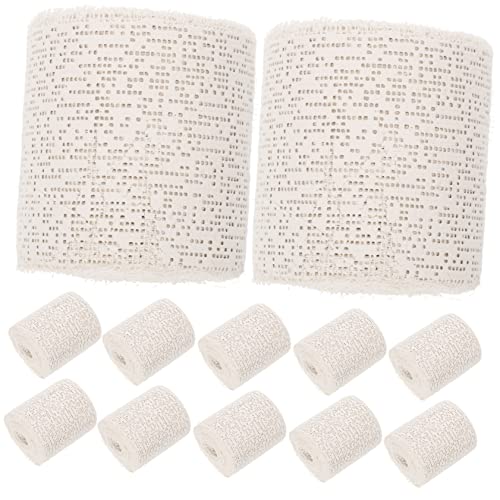 EXCEART 12 Stuks Rollen Gips Verband Mallen Doek Gipsverband Ambachtelijke Gipsverbanden Hobby Knutselen Gipsverband Gesso Katoenen Garen Van Gipspoeder Gezichtsmasker Wit Zelf Gemaakt