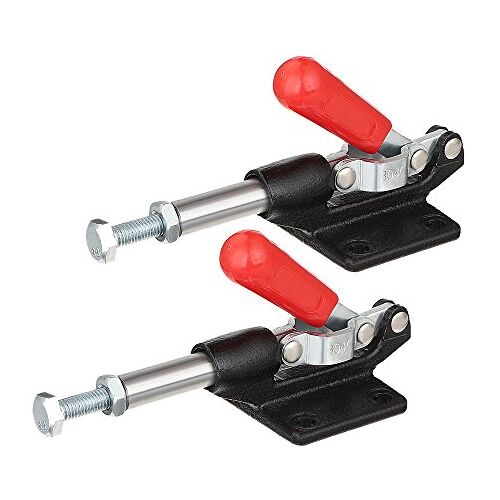 NUZAMAS Set van 2 Plunger Stroke Metalen Push Pull Toggle Klemmen Straight-Line Action Klemmen 32mm 227Kg 226,8 kg